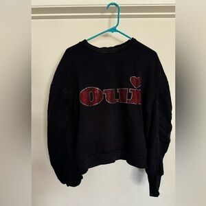 Kooples Strass Puff Sleeve Fleece OUI